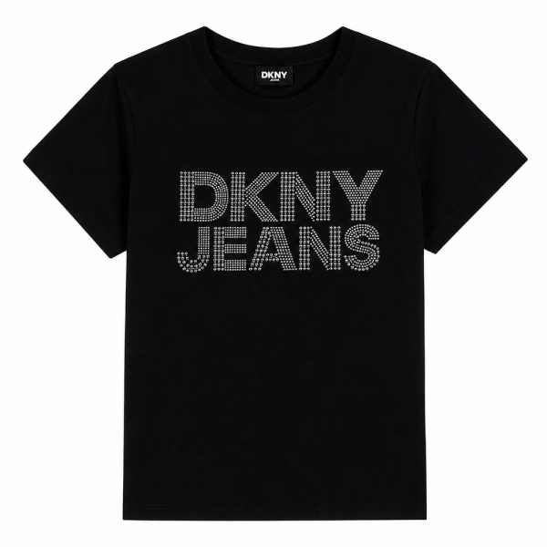 Dkny T-shirts hauts et polos Noir - T-shirt en jean strass empils - S - Ref 44 €